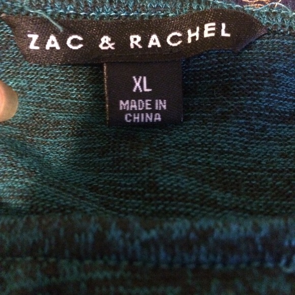 \\ Zac & Rachel Asymmetric Heathered Green Sweater Tunic Sz XL - Picture 4 of 5